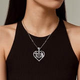 AA Recovery Symbol with Faith and Christogram in Heart Solid Gold Pendant GPD6386