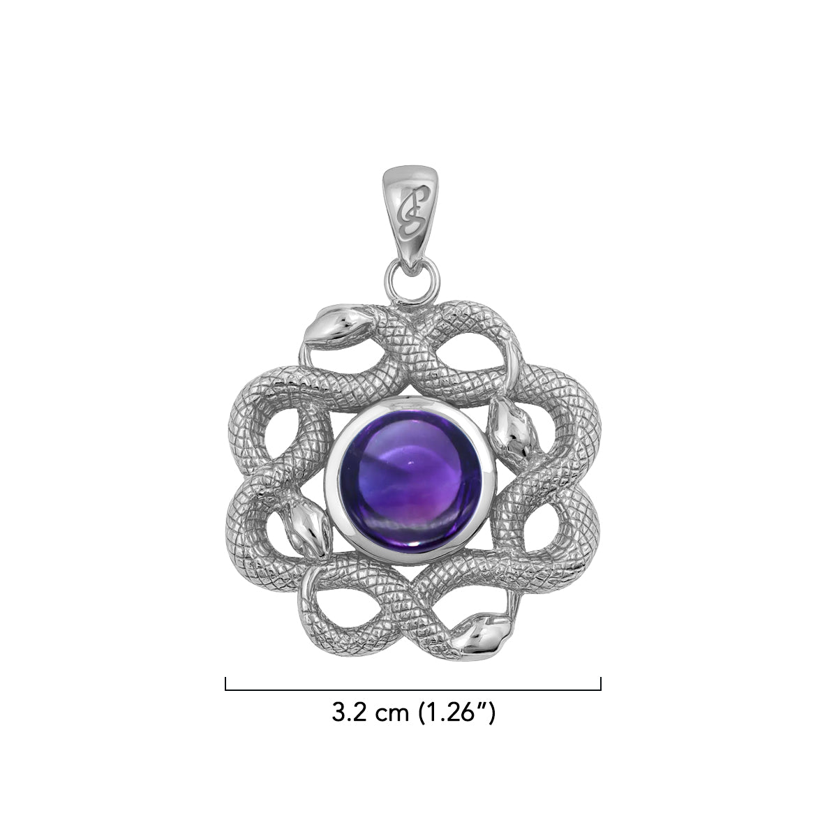 Ouroboros Snake with Celtic Knot Solid Gold Pendant with Gem