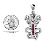 Celtic Spirit Snake with Gemstones Solid Gold Pendant GPD6411