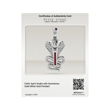 Celtic Spirit Snake with Gemstones Solid Gold Pendant GPD6411