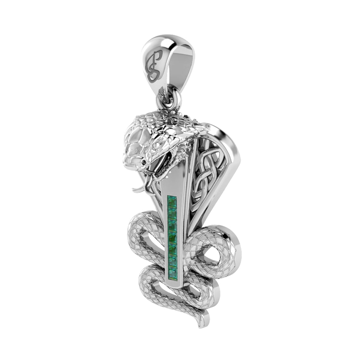 Celtic Spirit Snake with Gemstones Solid Gold Pendant GPD6411