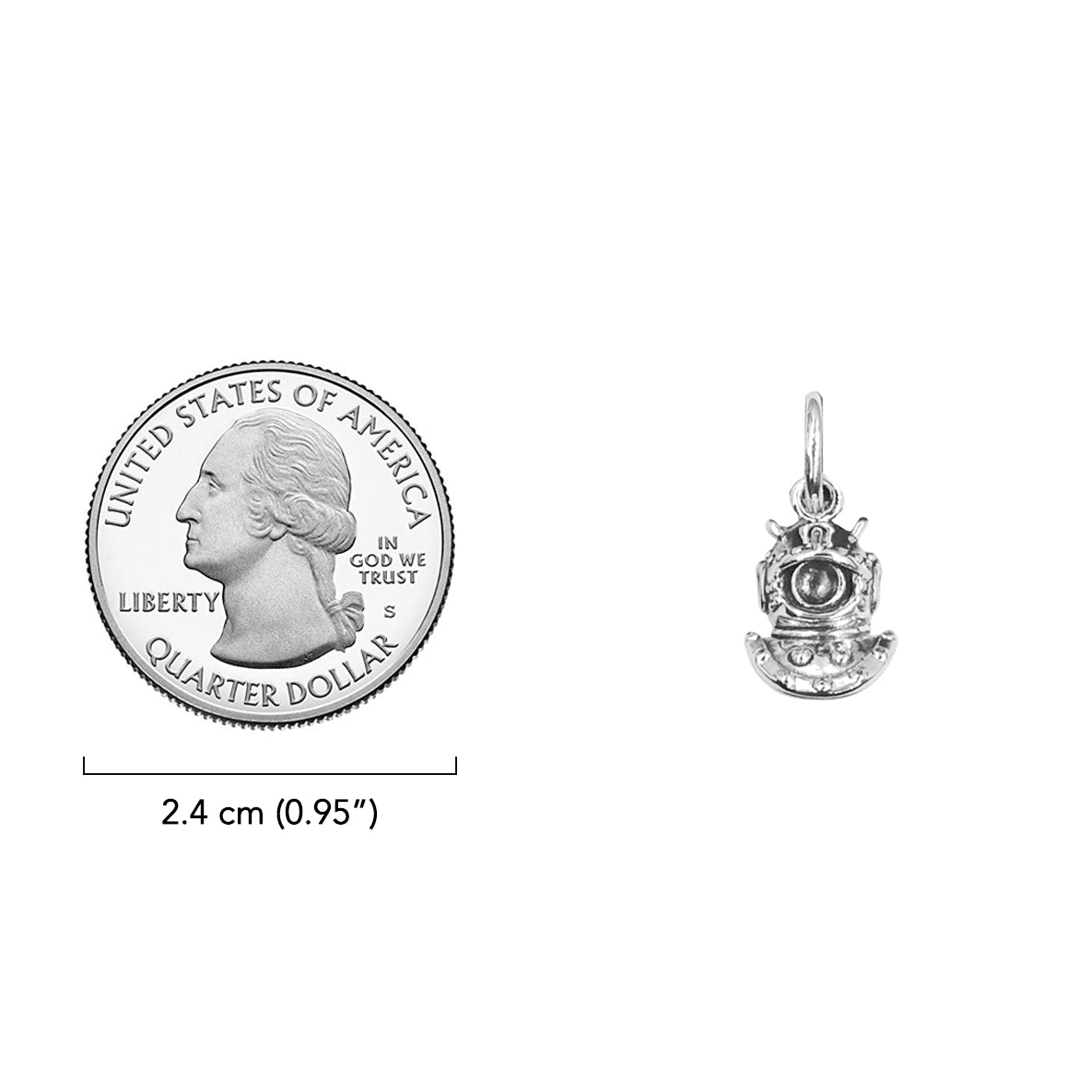 Dive Helmet Solid Gold Pendant GPD6412