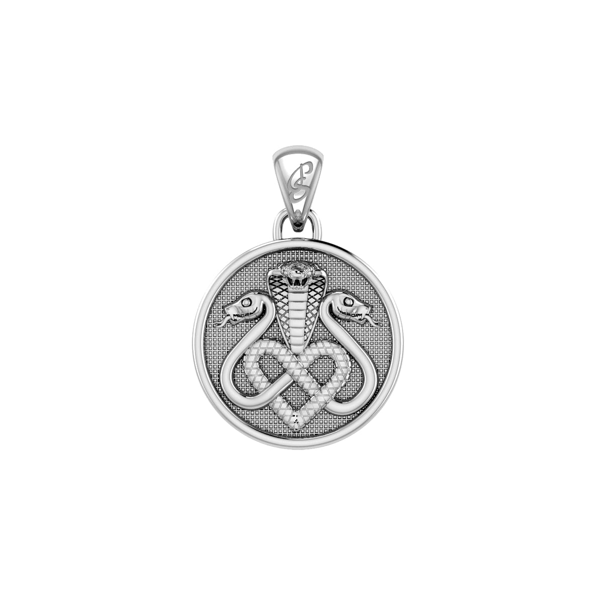 Triple Snake with Celtic Heart Solid Gold Pendant GPD6429