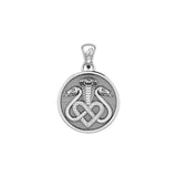 Triple Snake with Celtic Heart Solid Gold Pendant GPD6429