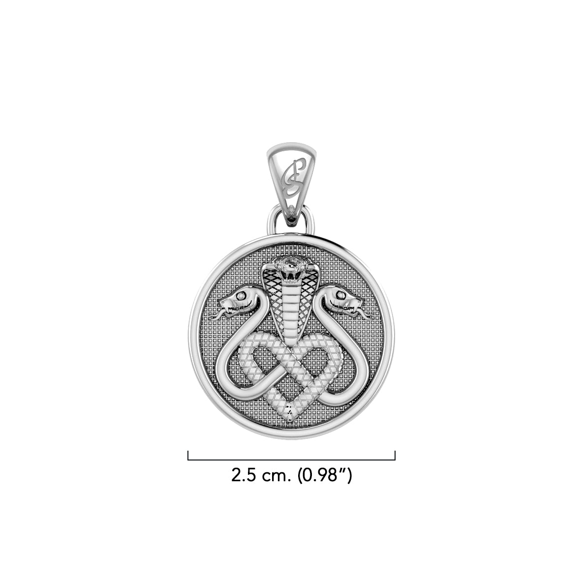 Triple Snake with Celtic Heart Solid Gold Pendant GPD6429
