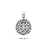 Triple Snake with Celtic Heart Solid Gold Pendant GPD6429