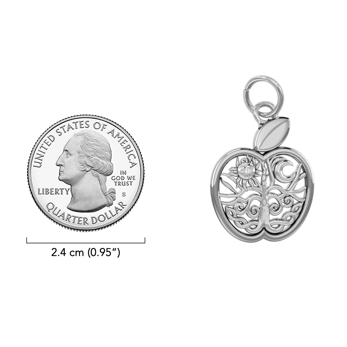 Celtic Spiritual Fruit Apple with Tree of Life Solid Gold Charm GPD6445