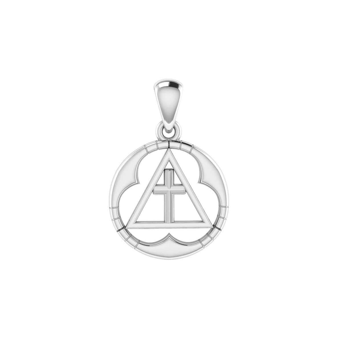 Spiritual Large AA Symbol Solid Gold Pendant GPD6451