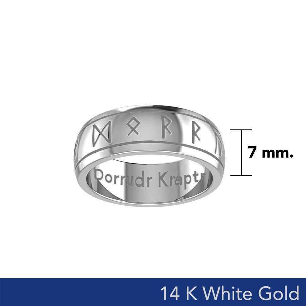 Steve Miller Runic Solid White Gold Spinner Ring WRI2194 - Jewelry