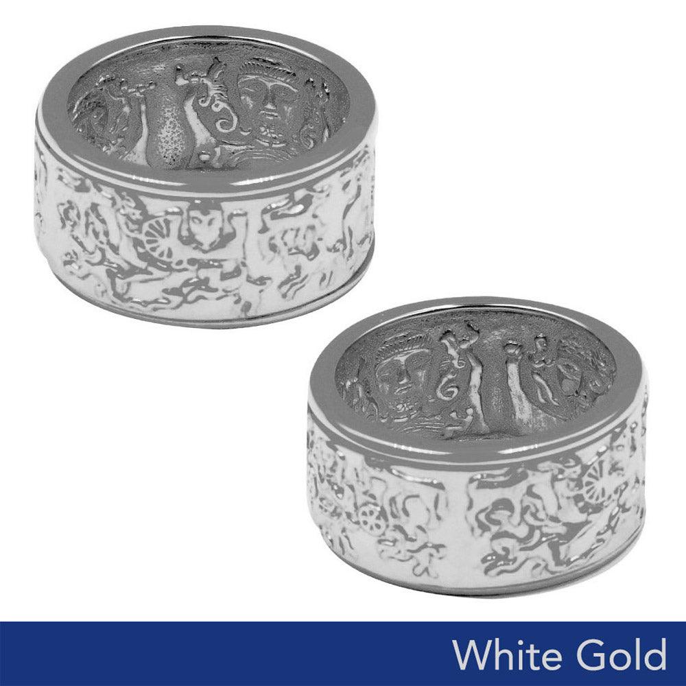 The Steve Miller Cernunnos Solid White Gold Spinner Ring WRI2387 - Jewelry