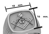 Masonic Solid White Gold Men Ring WRI2411 - Jewelry