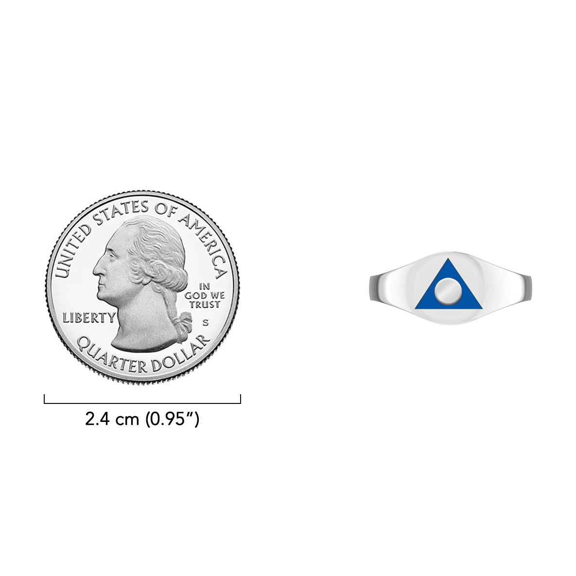 Al-Anon Solid Gold Ring with Blue Enamel GRI2562