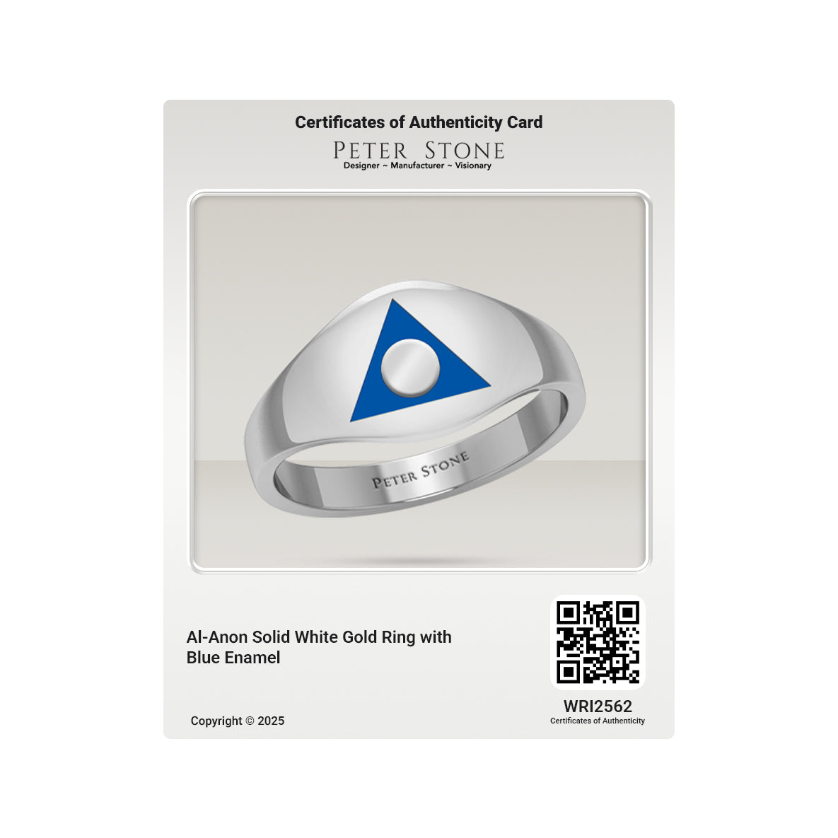 Al-Anon Solid Gold Ring with Blue Enamel GRI2562