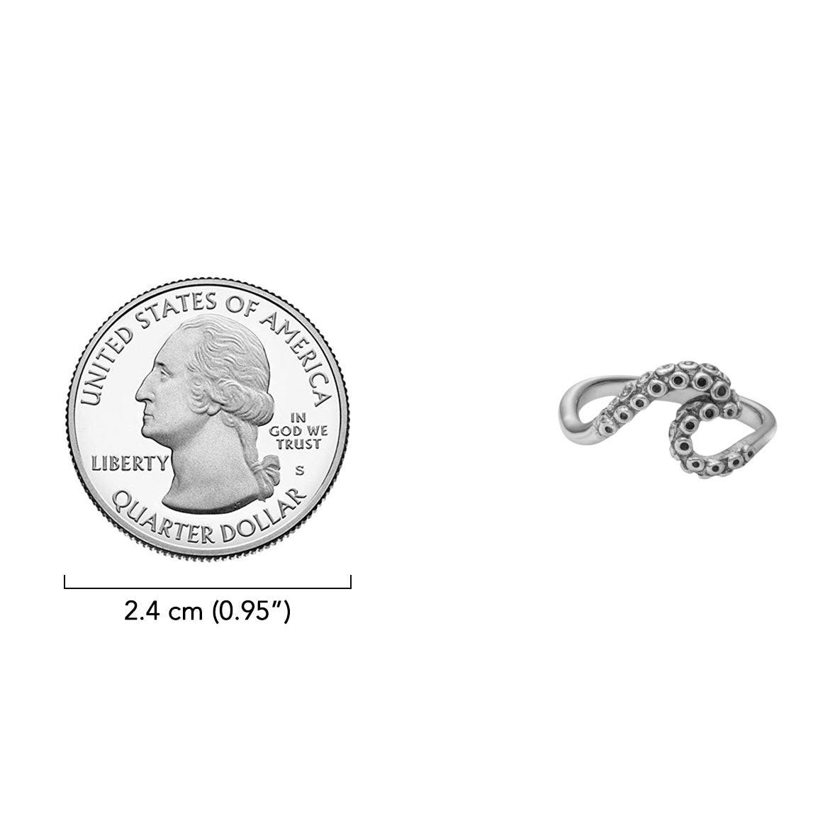 Wave with Octopus Tentacles Solid Gold Ring GRI2575