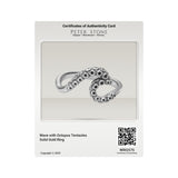 Wave with Octopus Tentacles Solid Gold Ring GRI2575