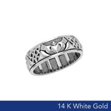 Celtic Claddagh 14K White Gold Spinner Ring WRI768 - Jewelry