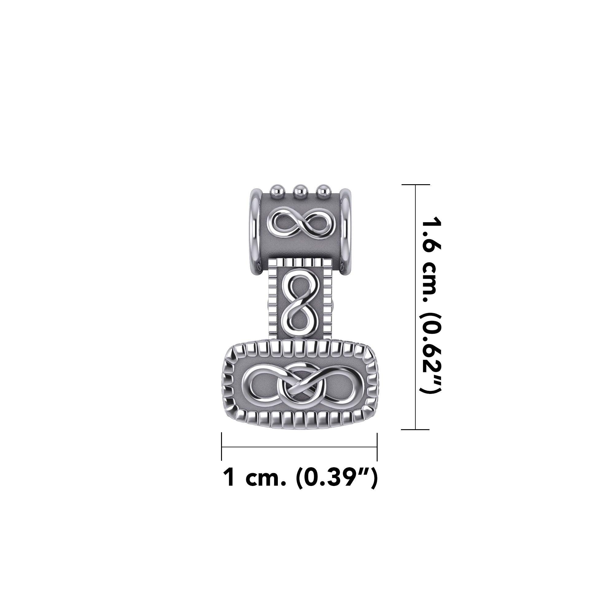 Celtic Thor's Hammer 14K Solid White Gold Slider Pendant WTP181 - Jewelry