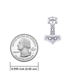 Infinity Thor's Hammer Solid 14K White Gold Slider Pendant WTP913 - Jewelry