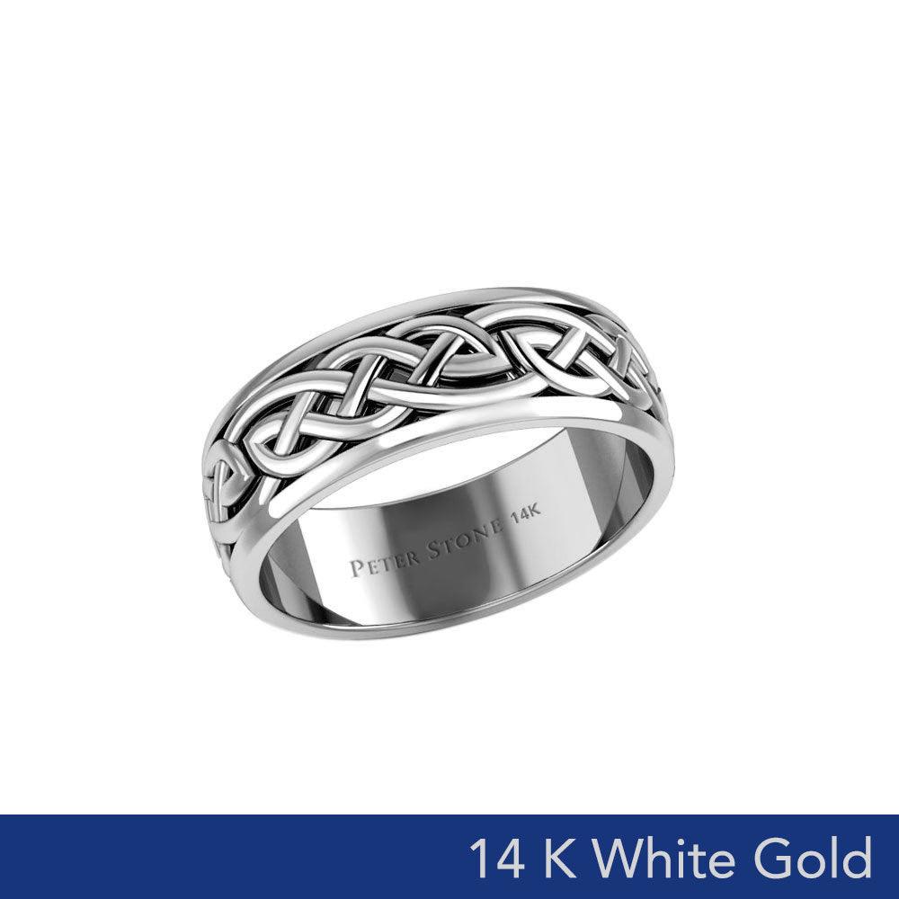 Celtic Knotwork 14K White Gold Spinner Ring WTR1757 - Jewelry