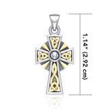Celtic Cross Silver & 18k gold accents Pendant MPD1806 - Jewelry