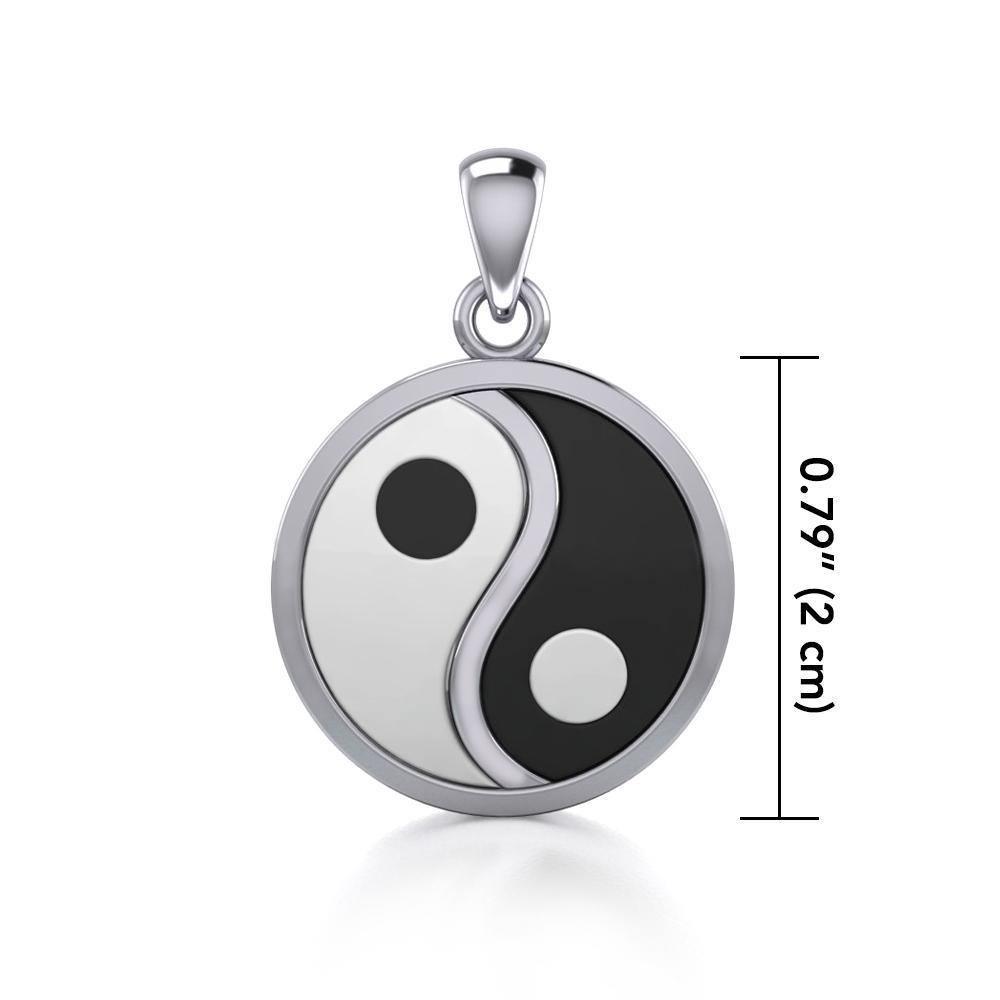 Large Yin Yang Sterling Silver Pendant PY020