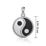 Large Yin Yang Sterling Silver Pendant PY020