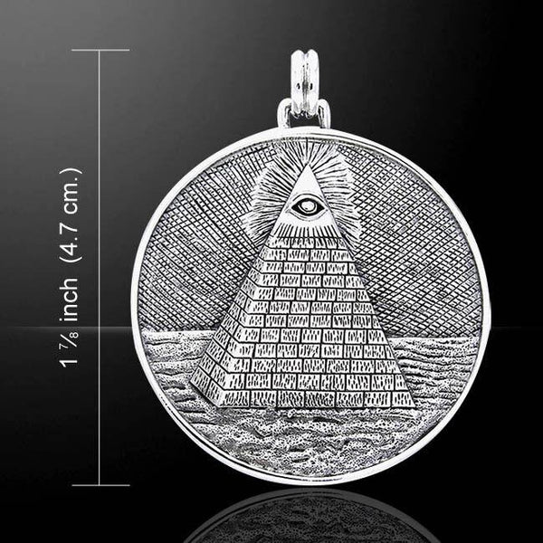 Eye of Providence Pyramid Sterling Silver Pendant By Oberon Zell TPD11