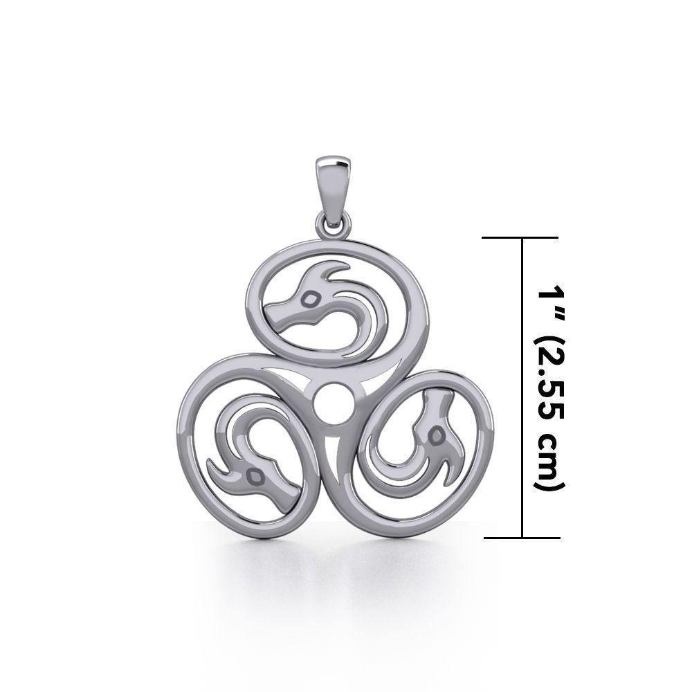 3 Dragons Sterling Silver Pendant TP088