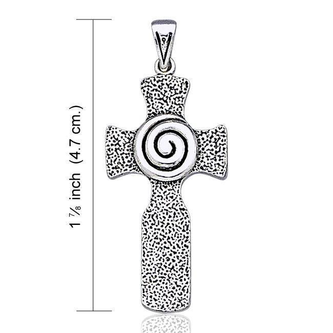 Celtic Cross Swirl Sterling Silver Pendant TP1560
