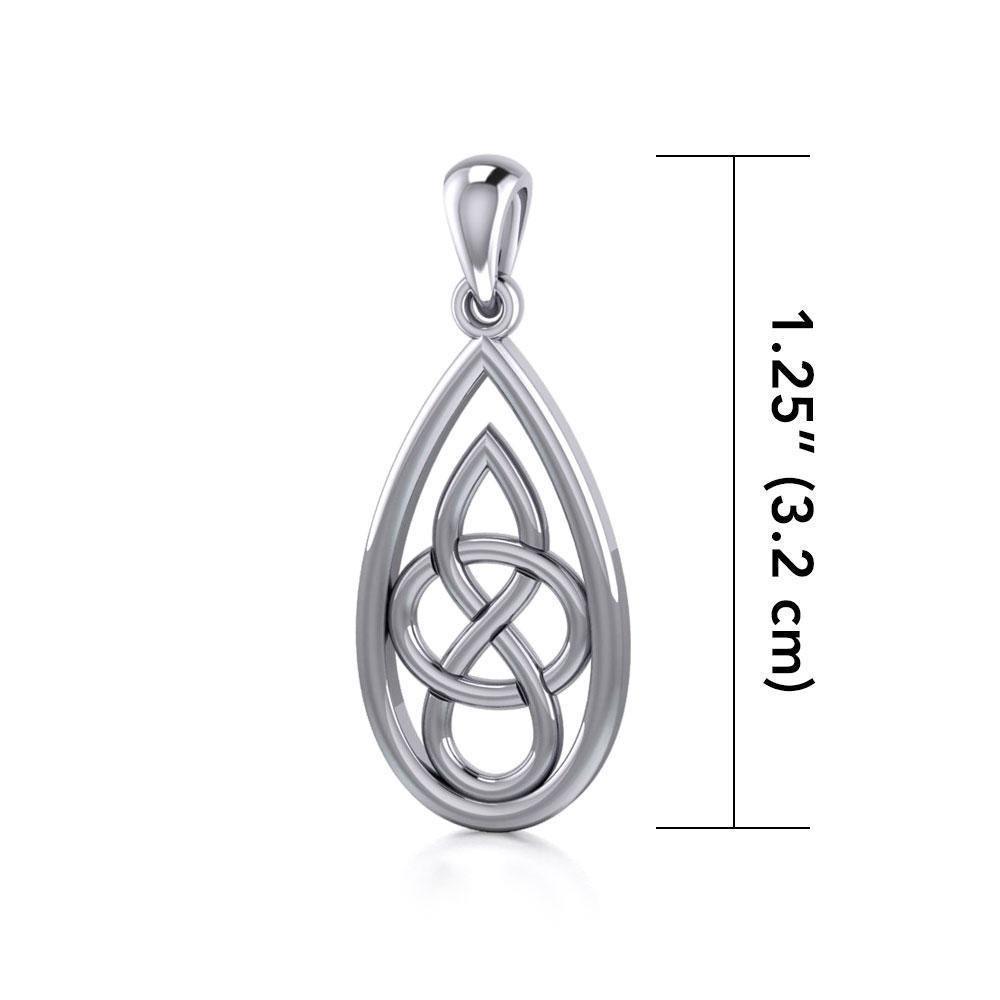 Teardrop Celtic Knotwork Sterling Silver Pendant TPD4197