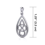Teardrop Celtic Knotwork Sterling Silver Pendant TPD4197