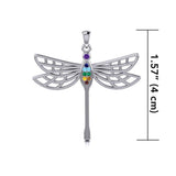 Lovely Spiritual Chakra Dragonfly Sterling Silver Pendant TPD4214