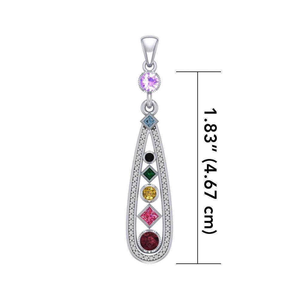 Modern Geometric Art Chakra Sterling Silver Pendant TPD5068