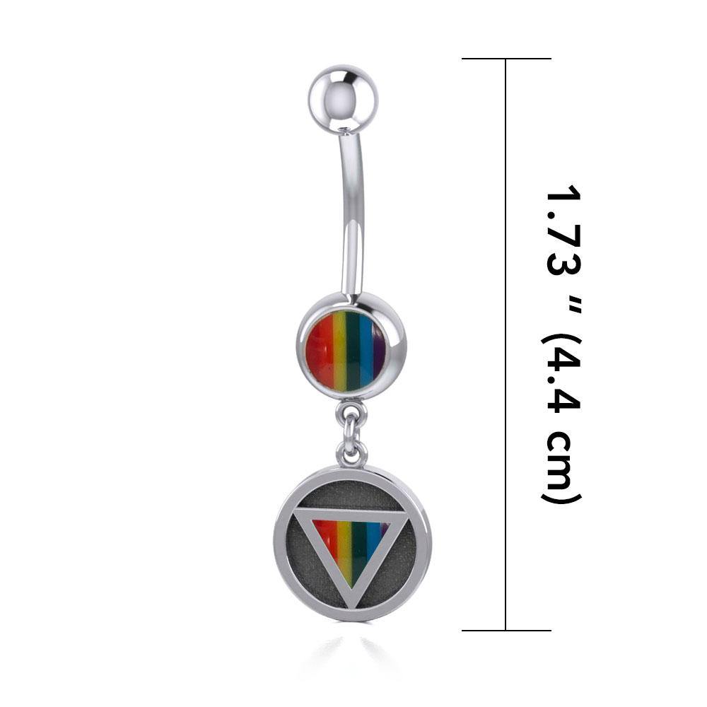Rainbow Encircled Triangle Belly Button Ring BJ026 - Jewelry