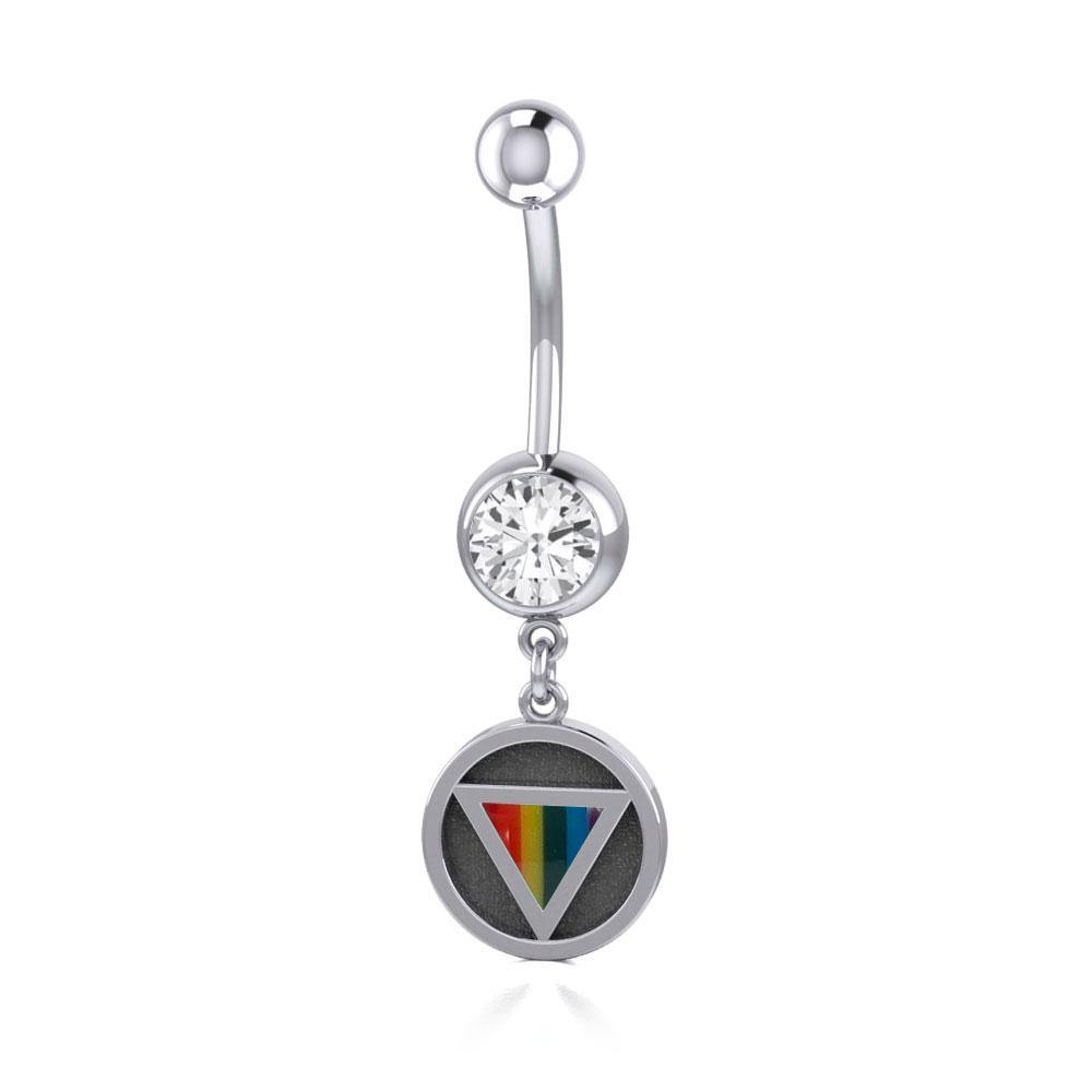Rainbow Encircled Triangle Belly Button Ring BJ026 - Jewelry