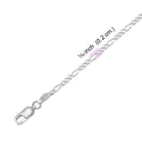 Figaro Sterling Silver Chain CH2359 - Jewelry