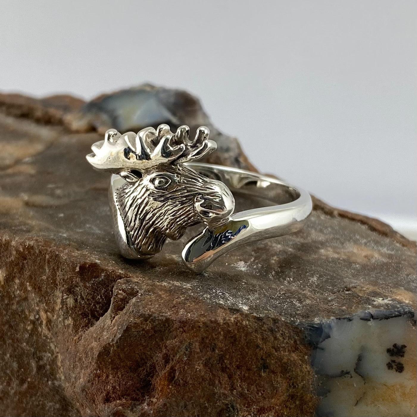 Moose Head Silver Ring TR1435 - Jewelry