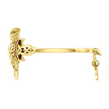 Great Horned Owl with Crescent Moon and Celtic Heart 14K Gold Cuff Bracelet GBA290 - Jewelry