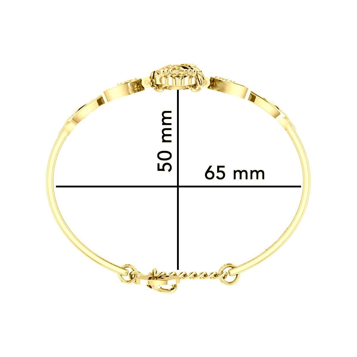 Great Horned Owl with Crescent Moon and Celtic Heart 14K Gold Cuff Bracelet GBA290 - Jewelry