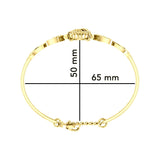 Great Horned Owl with Crescent Moon and Celtic Heart 14K Gold Cuff Bracelet GBA290 - Jewelry