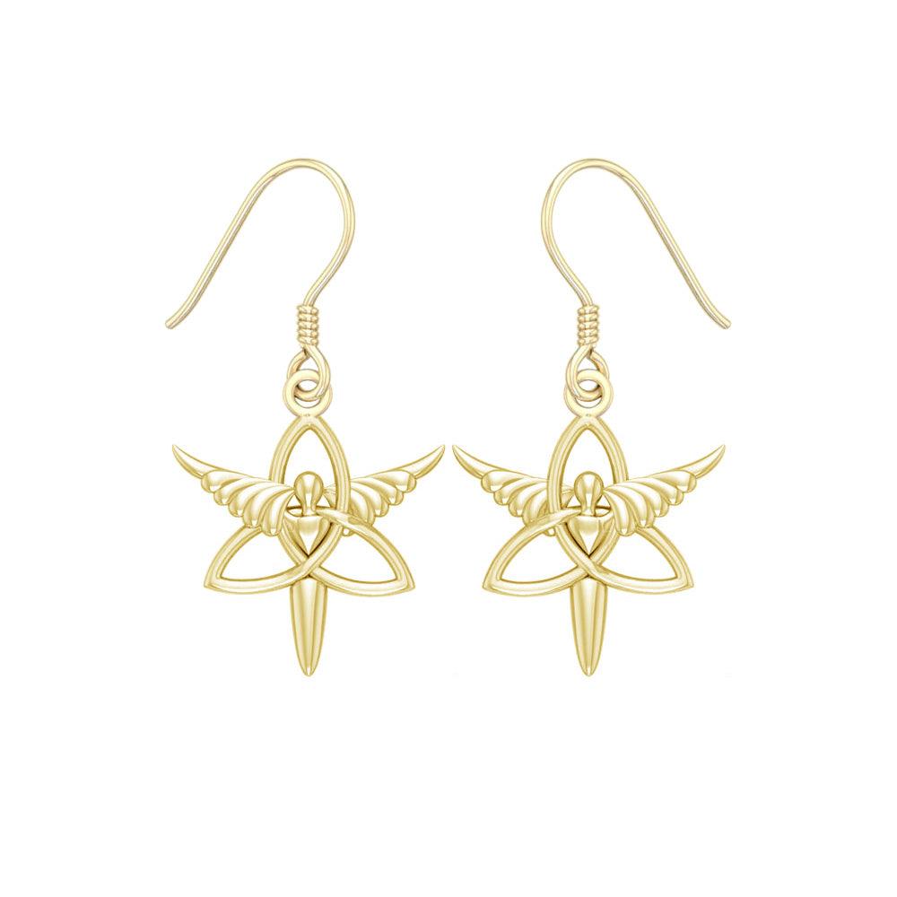 Angel Trinity Knot Solid Gold Earrings GER1074 - Jewelry