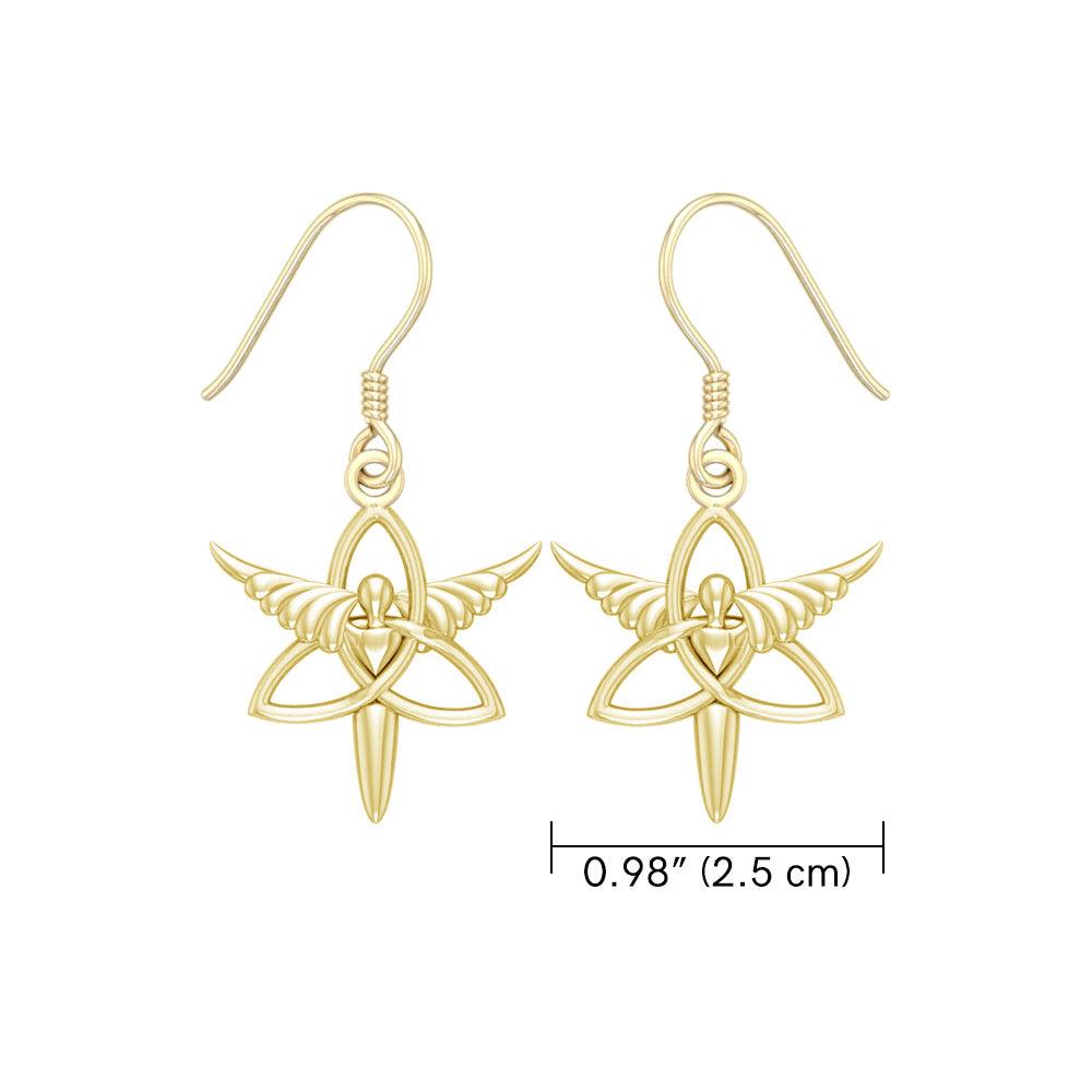 Angel Trinity Knot Solid Gold Earrings GER1074 - Jewelry