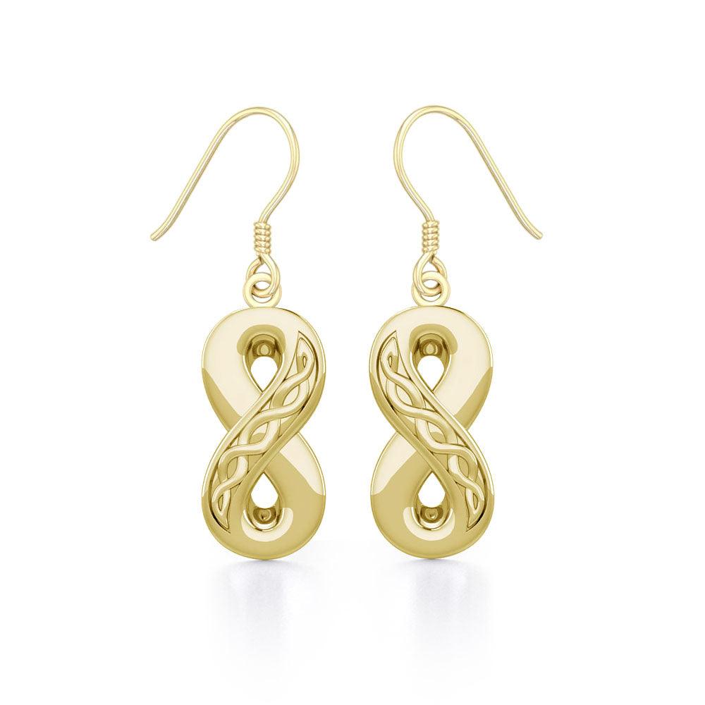 Celtic Infinity Solid Gold Earrings GER1108 - Jewelry