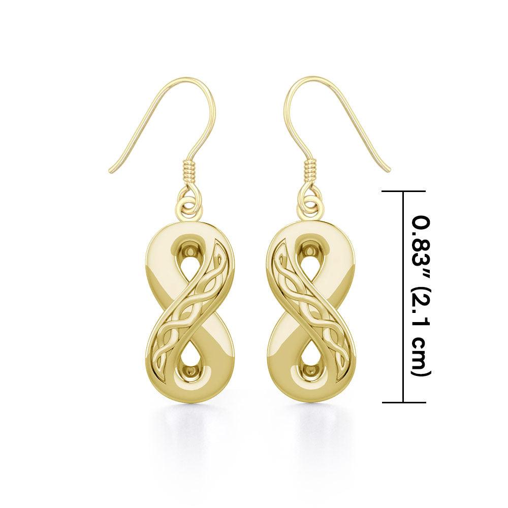 Celtic Infinity Solid Gold Earrings GER1108 - Jewelry