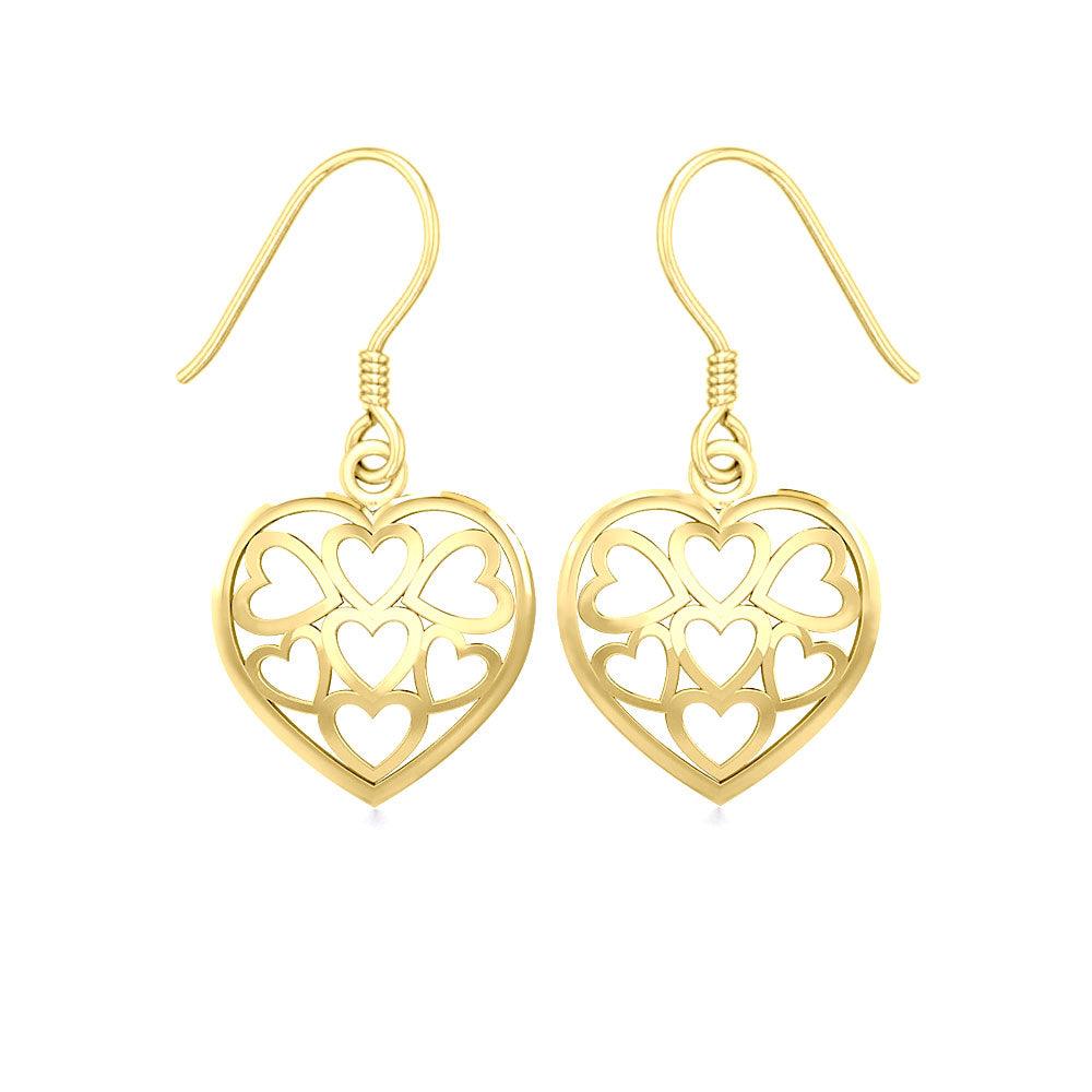 Heart Solid Gold Earrings GER1135 - Jewelry