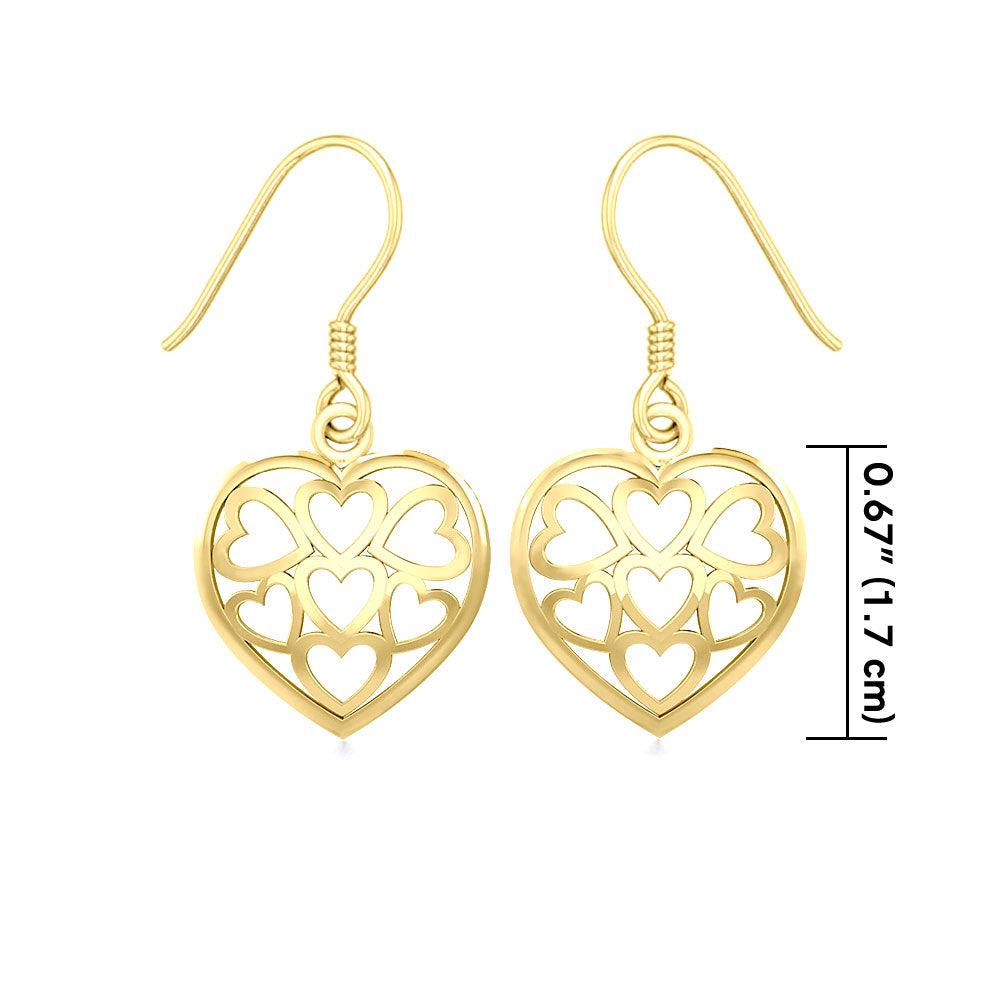Heart Solid Gold Earrings GER1135 - Jewelry