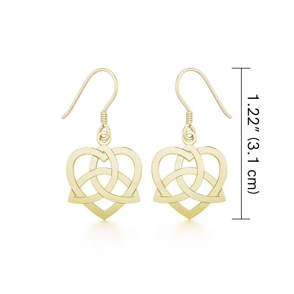 Heart with Trinity Knot Solid Gold Earrings GER1141 - Jewelry