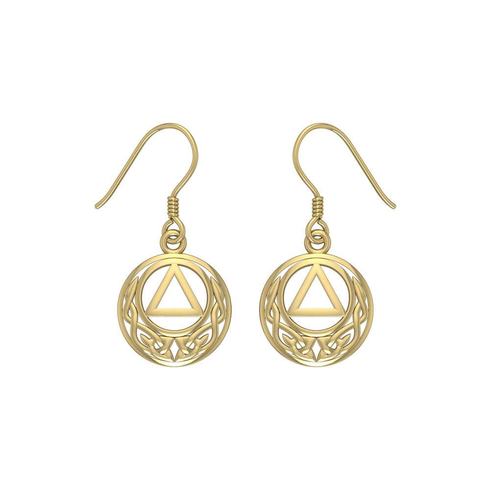 Celtic AA Recovery Solid Gold Earrings GER1376 - Jewelry