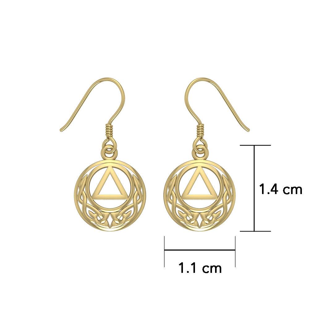 Celtic AA Recovery Solid Gold Earrings GER1376 - Jewelry