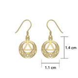 Celtic AA Recovery Solid Gold Earrings GER1376 - Jewelry